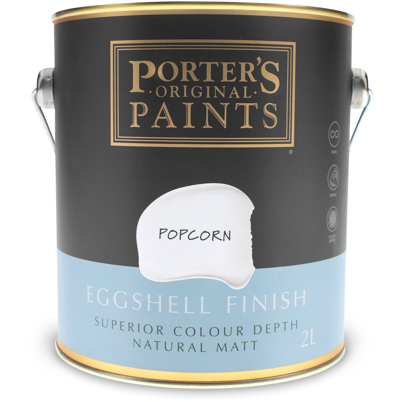 Porter's 2L Popcorn Eggshell Finish Broadwall Washable Paint Bunnings