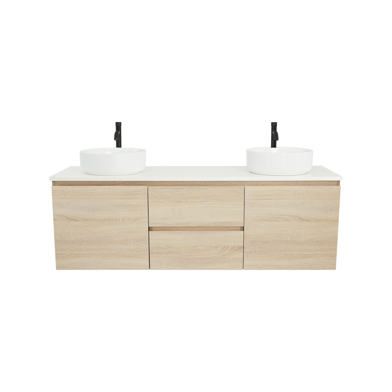Cibo Design 1500mm Coast Veneer Nordic Wall Hung Vanity With White