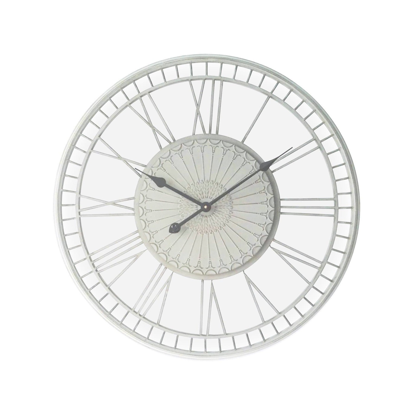 Large Metal Wall Clock Tuscany Distressed Cream Bunnings Australia