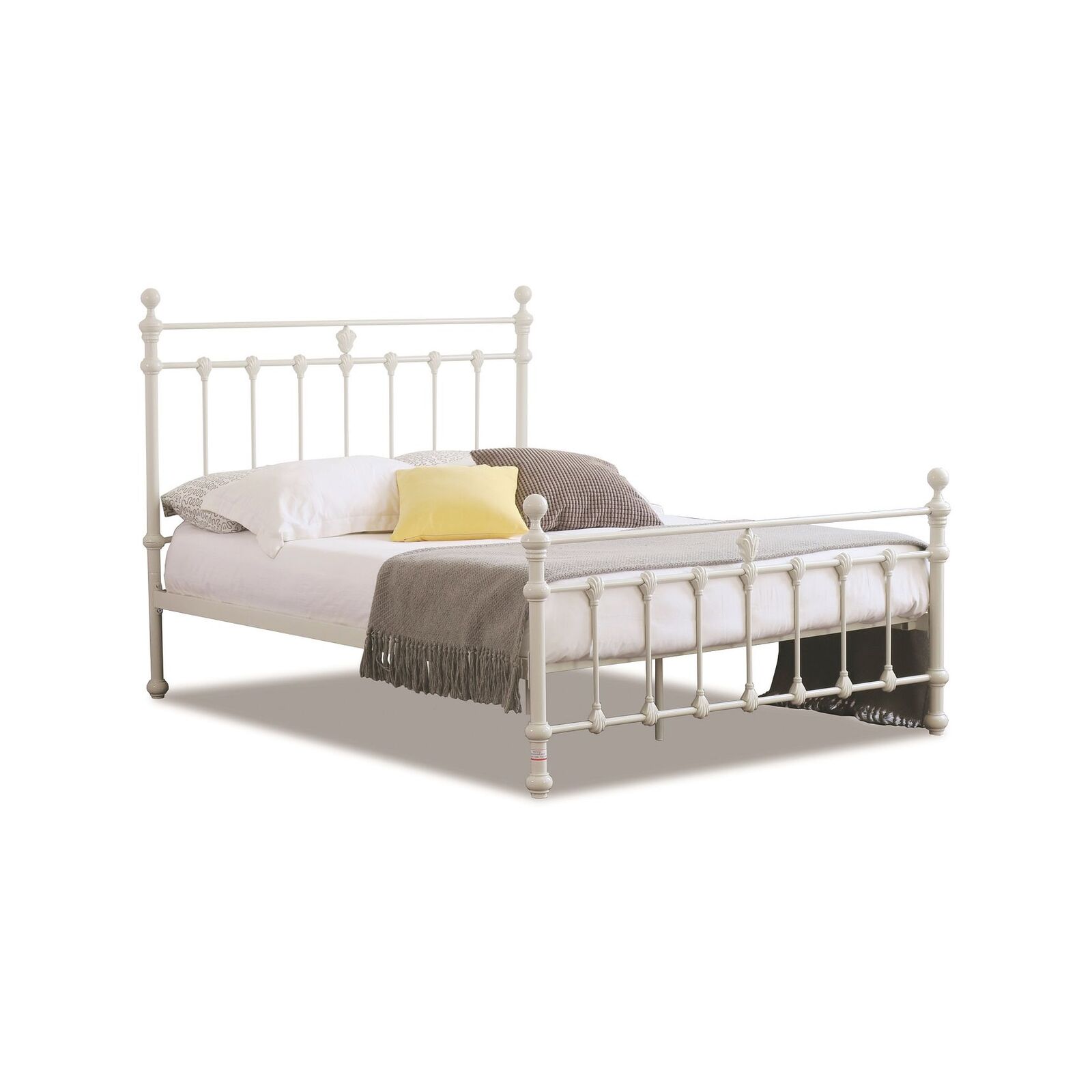 Istyle Modern Classic Valarie King Single Metal Bed Frame White