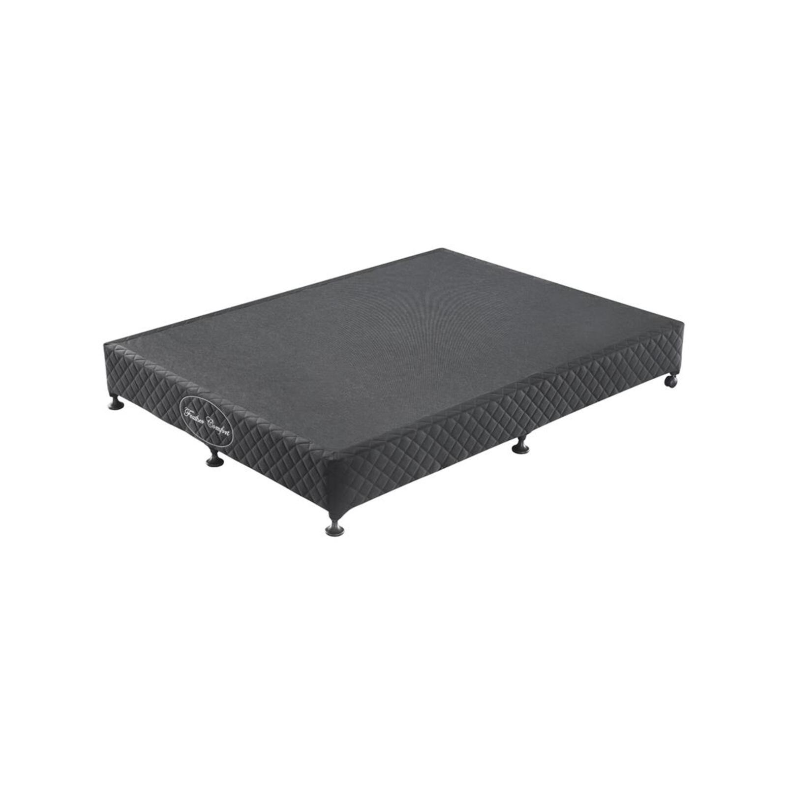Mattress Base Ensemble Queen Size Solid Wooden Slat in Black with