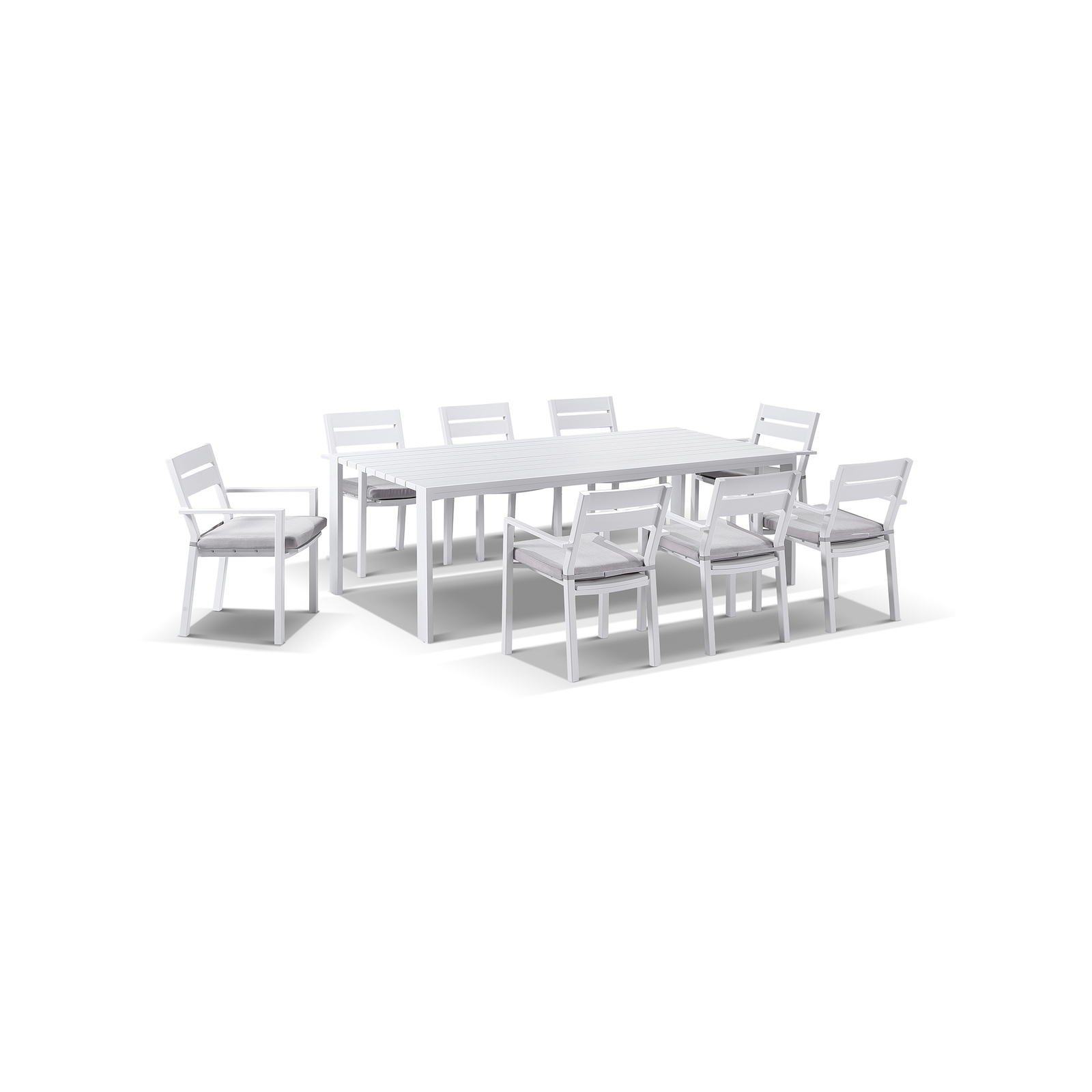 Outdoor Capri 8 Seater Aluminium Dining Setting White Bunnings