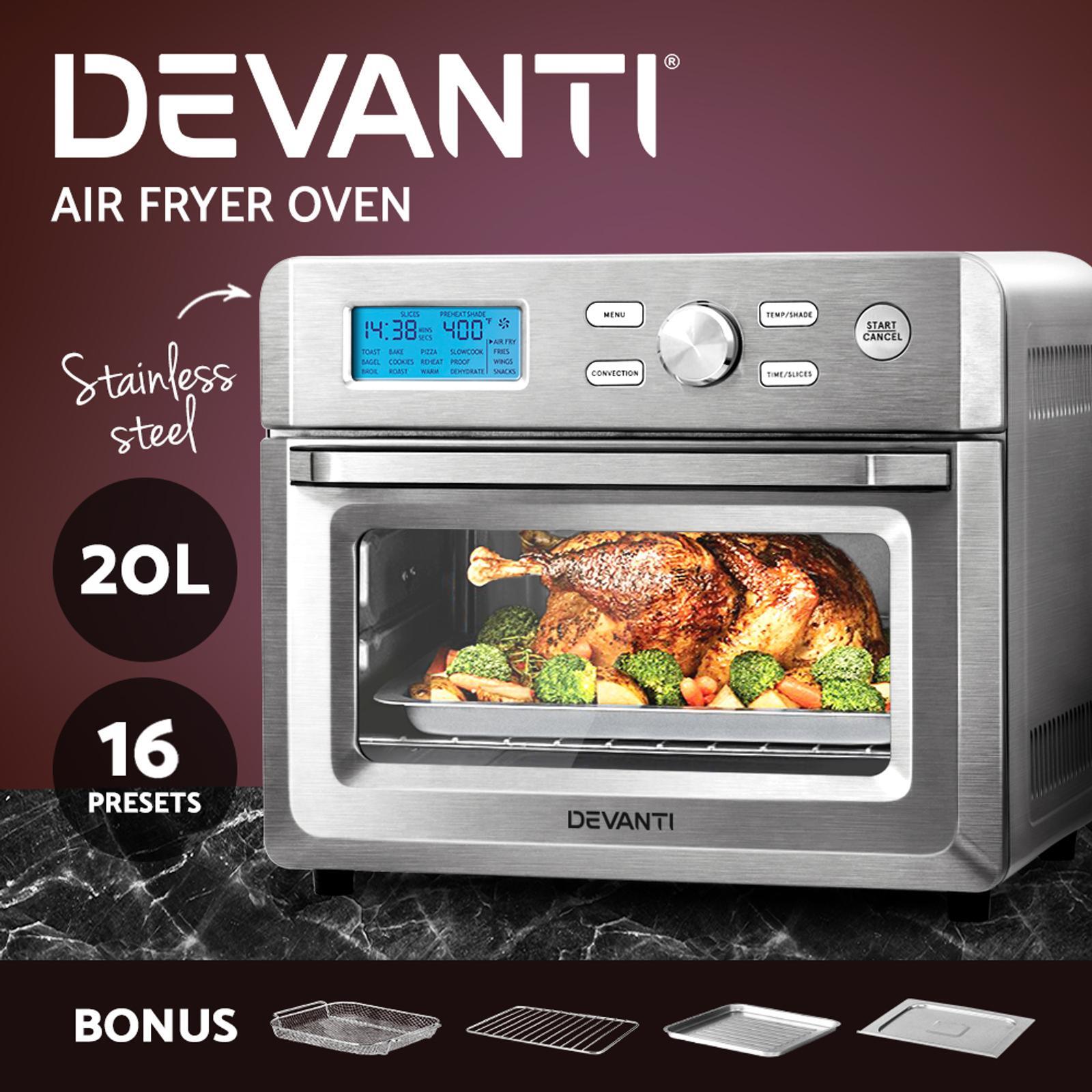 Devanti 20L Air Fryer Convection Oven Oil Free Fryers Kitchen Healthy