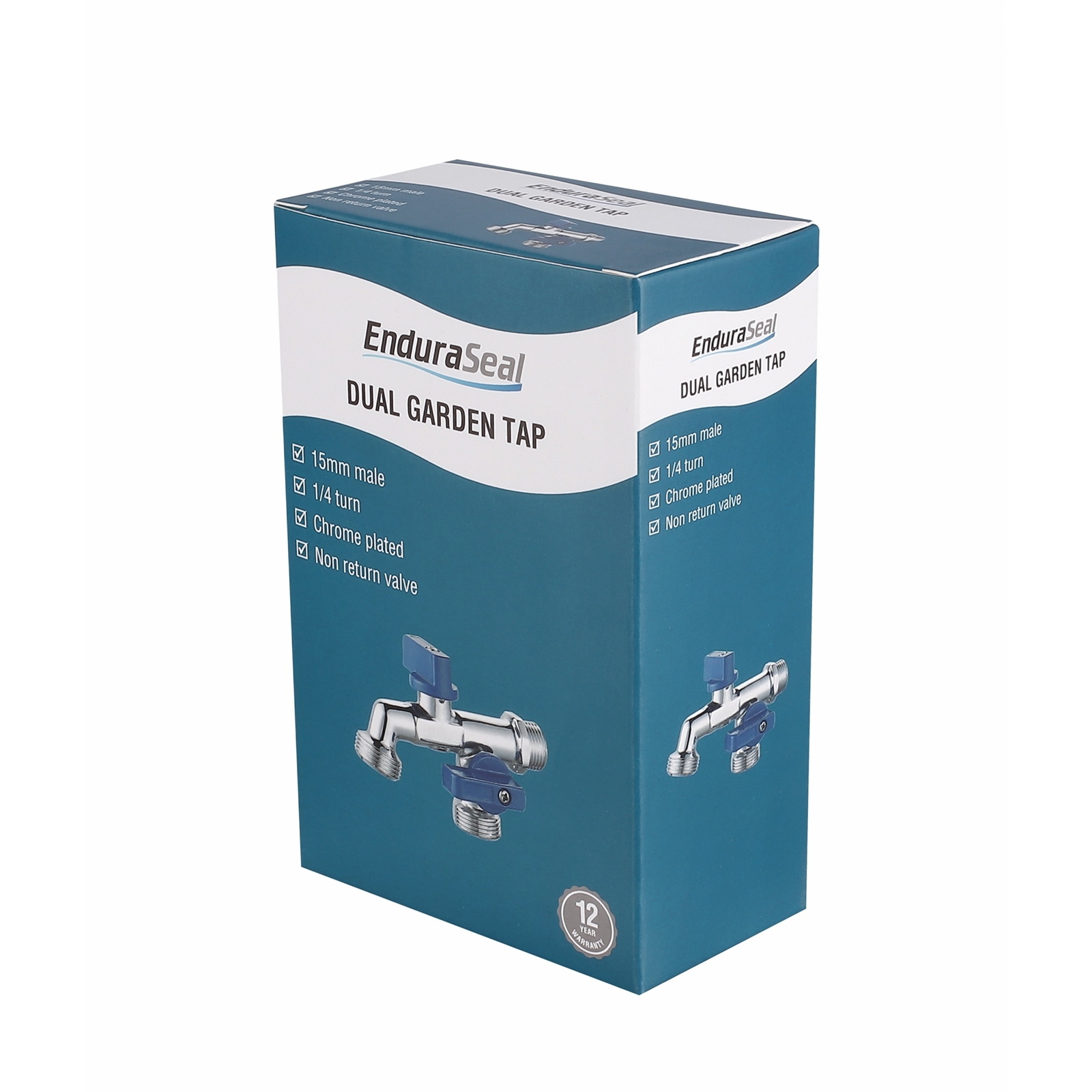 EnduraSeal 15mm Polished Chrome Male Dual Outlet Garden Tap Bunnings