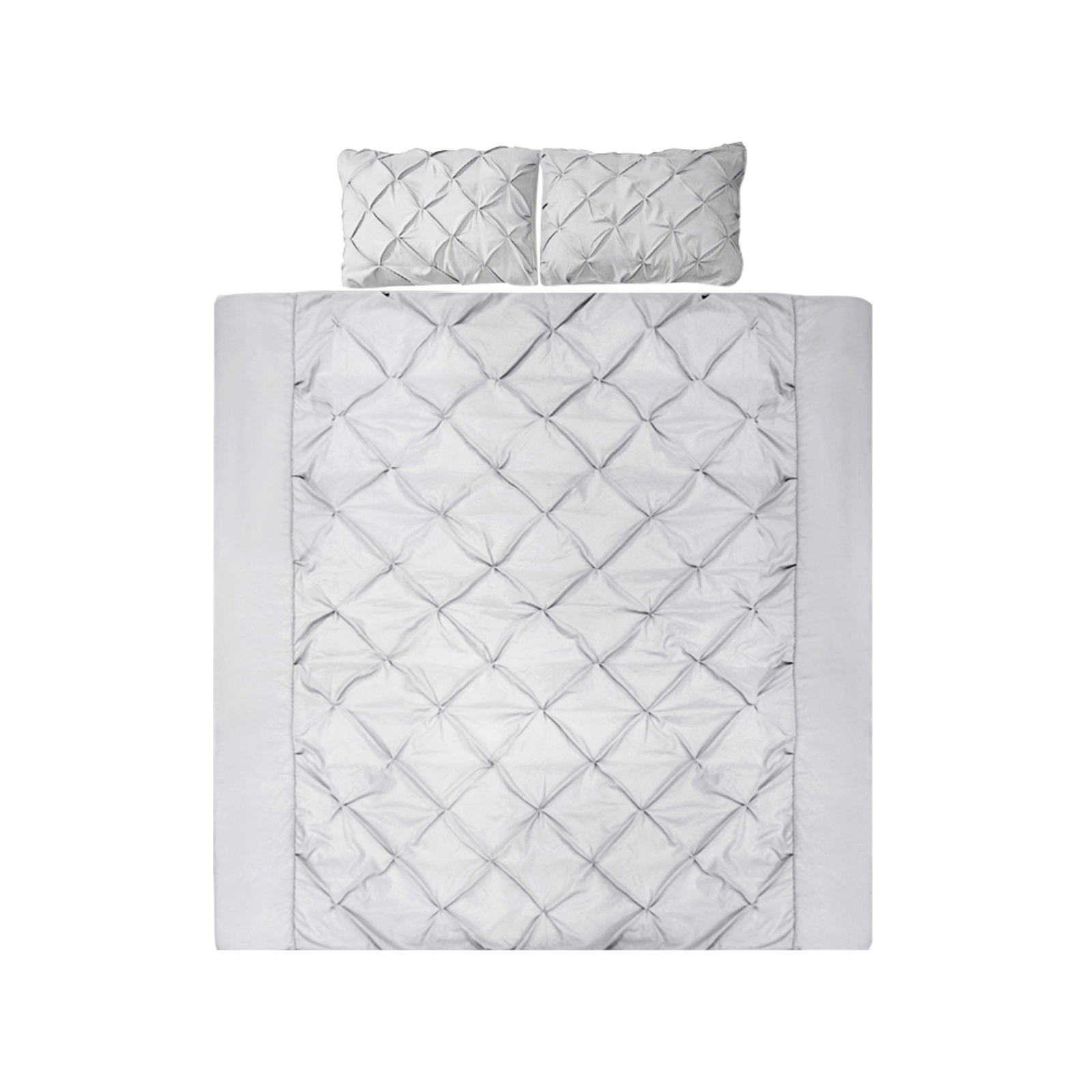 Giselle Quilt Cover Diamond Pinch Pleat King Grey Bunnings Australia