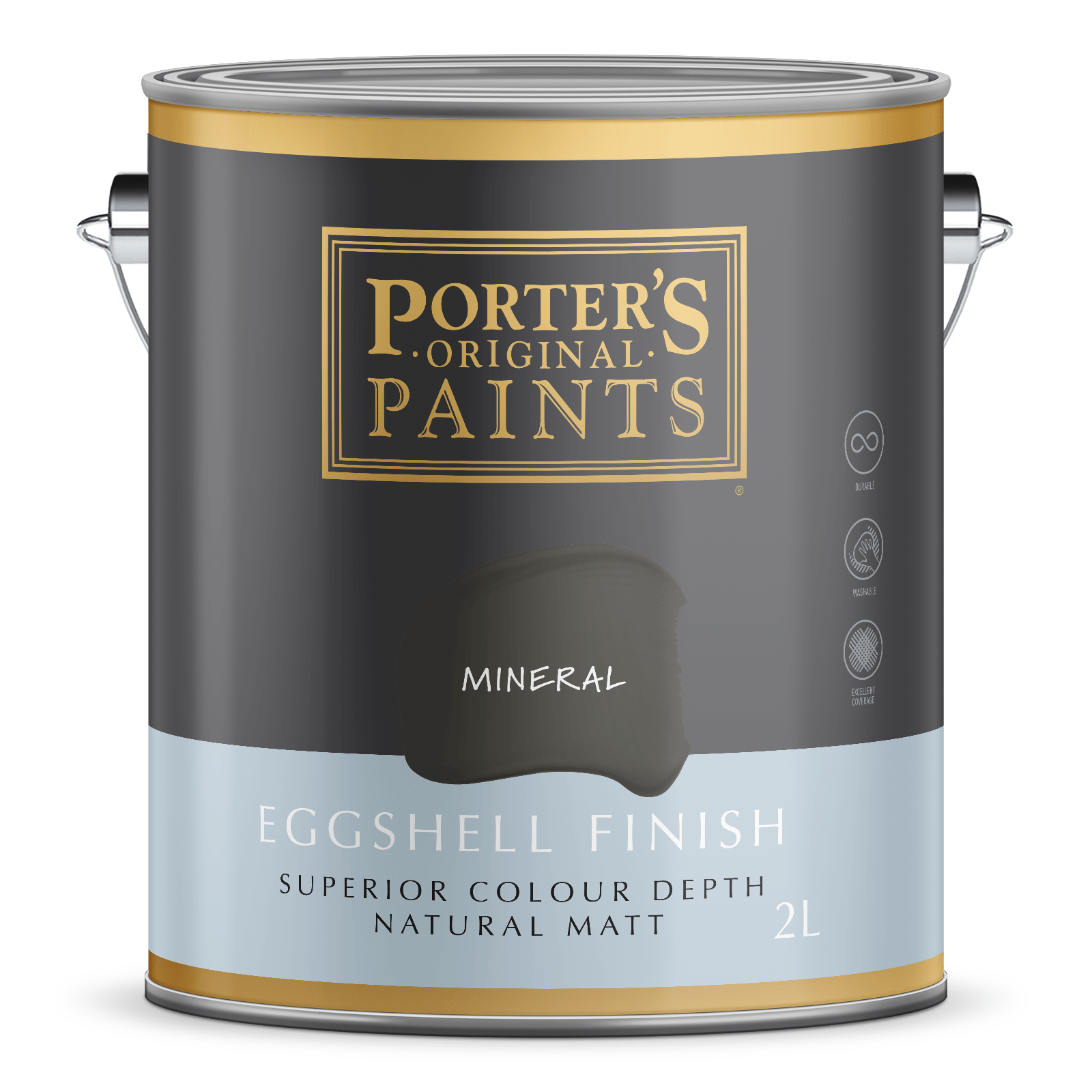 Porter's 2L Mineral Eggshell Finish Broadwall Washable Paint Bunnings