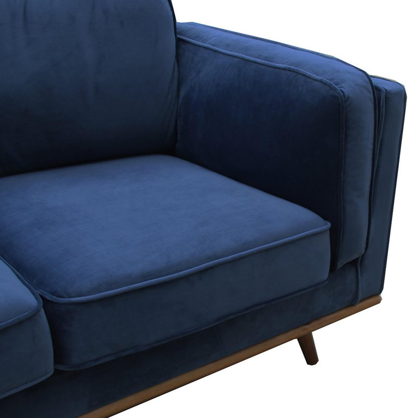 2 Seater Sofa Sofa in Soft Blue Velvet Lounge Set for Living Room Couch