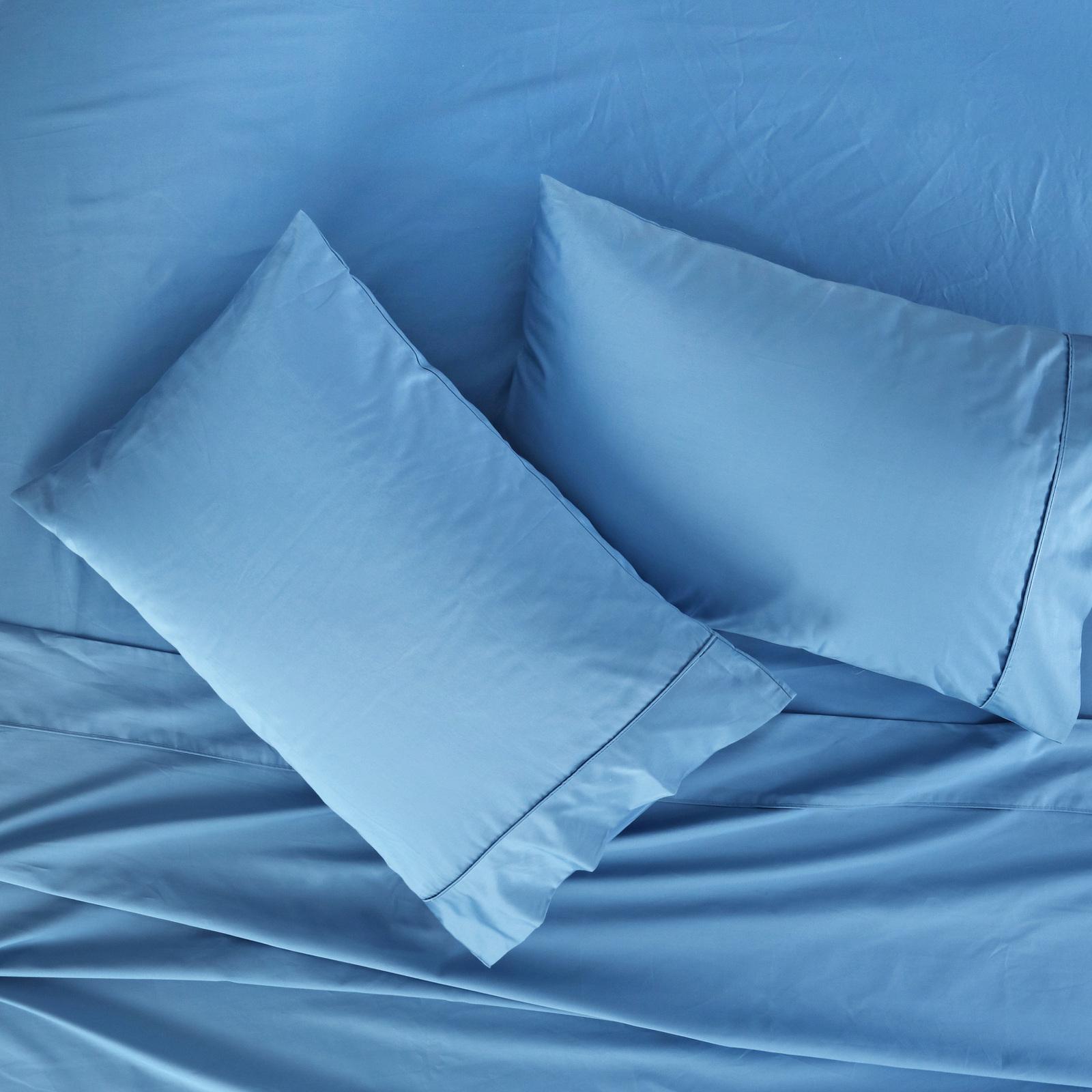 Natural Home Organic Cotton Sheet Set Niagara Blue (Single, King Single