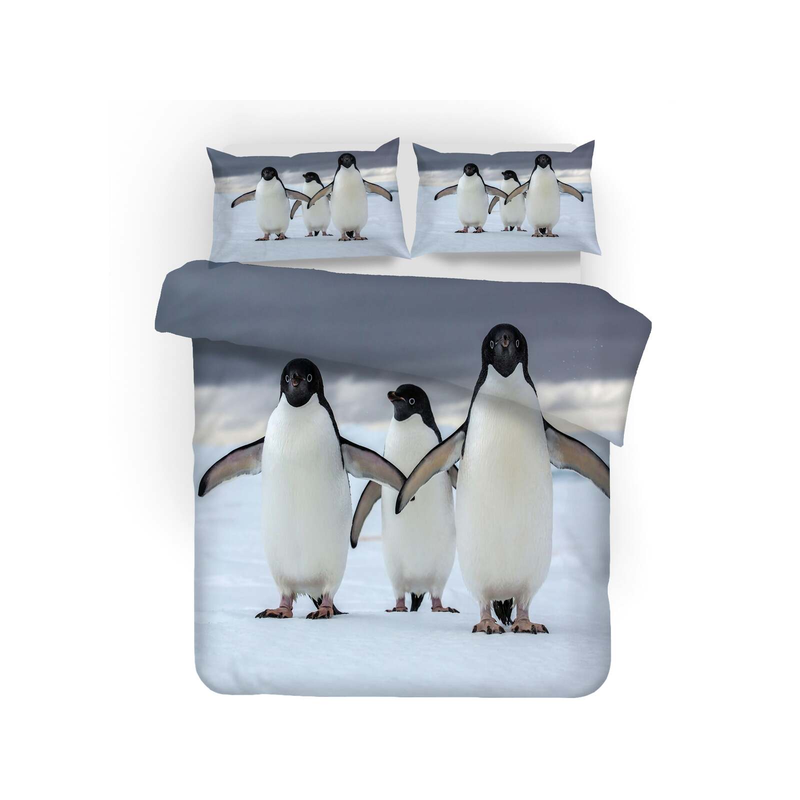 3D Polar Penguin Quilt Cover Set Bedding Set Pillowcases 102 Bunnings