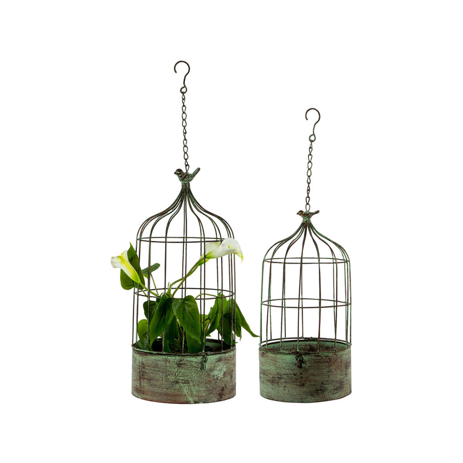 Willow & Silk Vintage Indoor Hanging Bird Cages Set of 2 Bunnings
