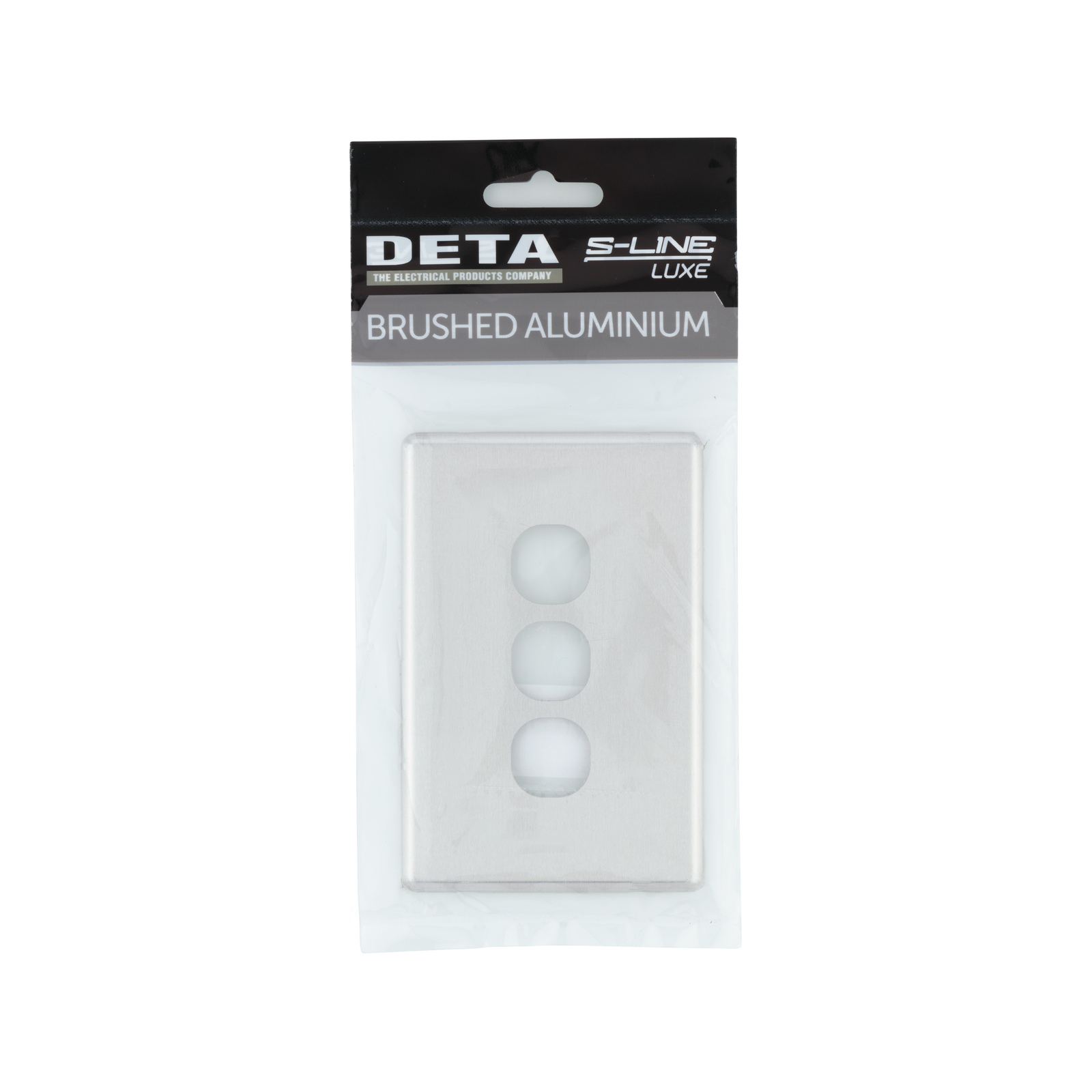 Deta SLine Brushed Aluminium 3 Gang Switch Cover Plate Bunnings