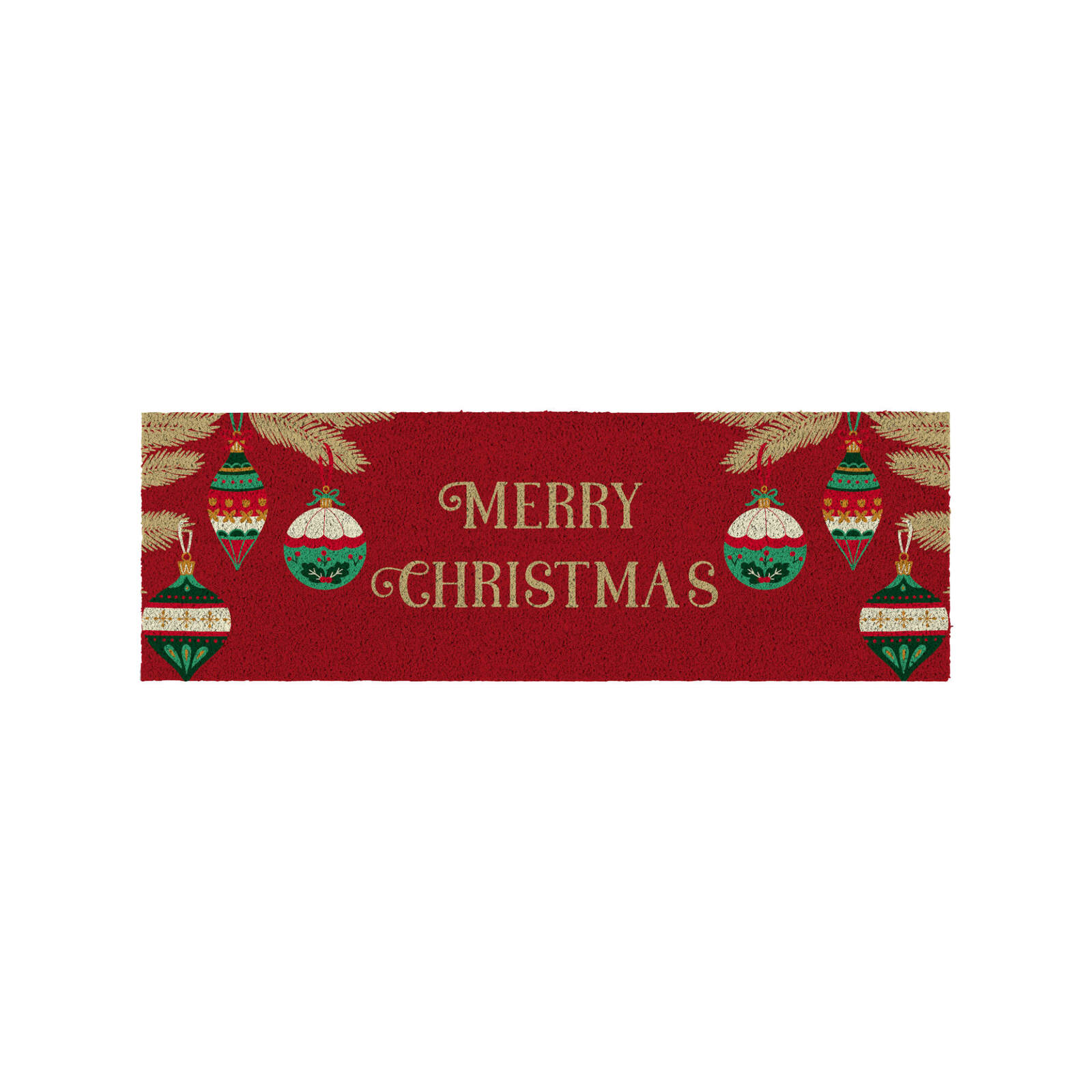 Smart Home Products 120 x 40cm Outdoor Coir Mat Christmas Baubles