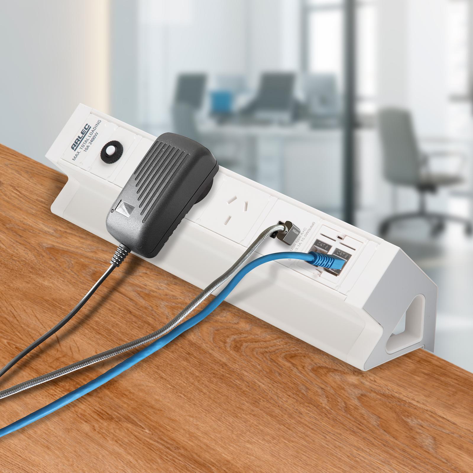 Arlec 3 Outlet Powerboard with USB A + C & CAT 6 Outlets Bunnings New Zealand
