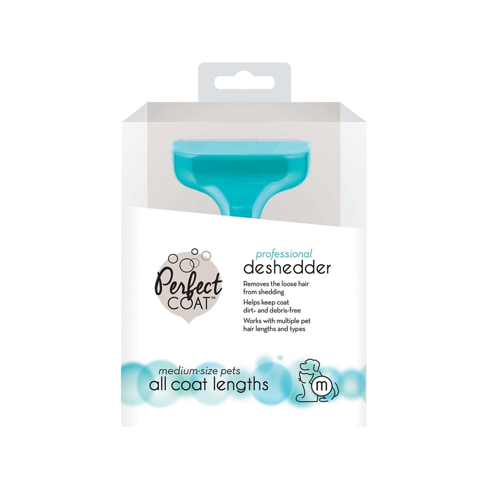 Perfect Coat Medium Pet Hair Deshedder All Coat Lengths Teal Bunnings