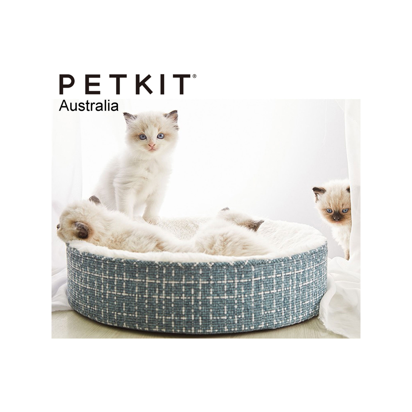 Petkit Deep Sleep 41cm Cat/Kitten/Pet Memory Foam Curved/Round Bed Warm