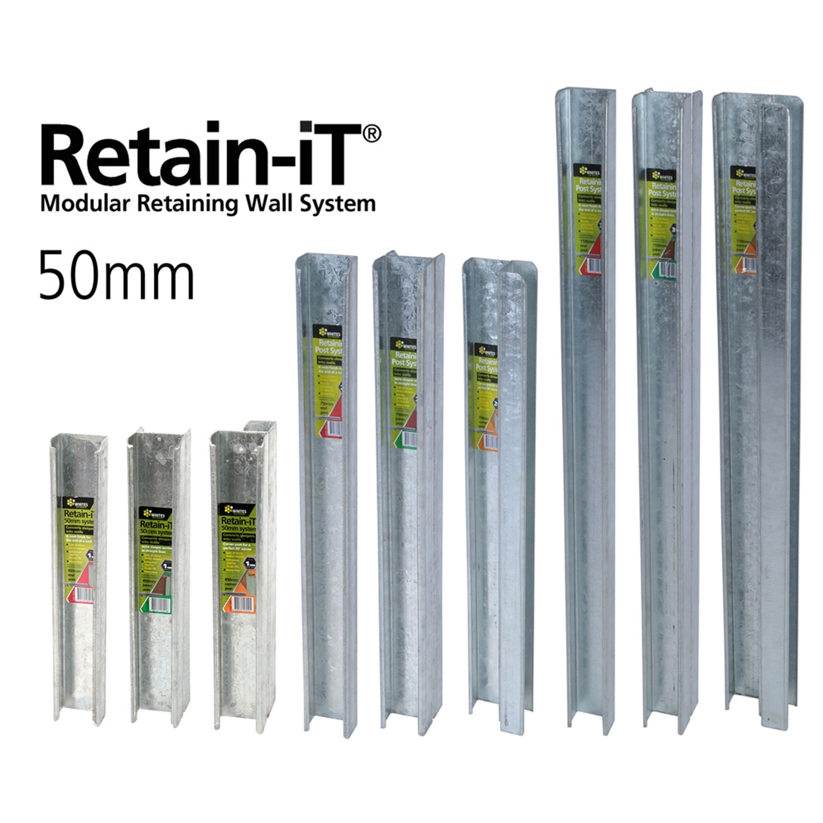 50 x 750mm Joiner Post Galvanised Steel Retain It Sleeper Upright