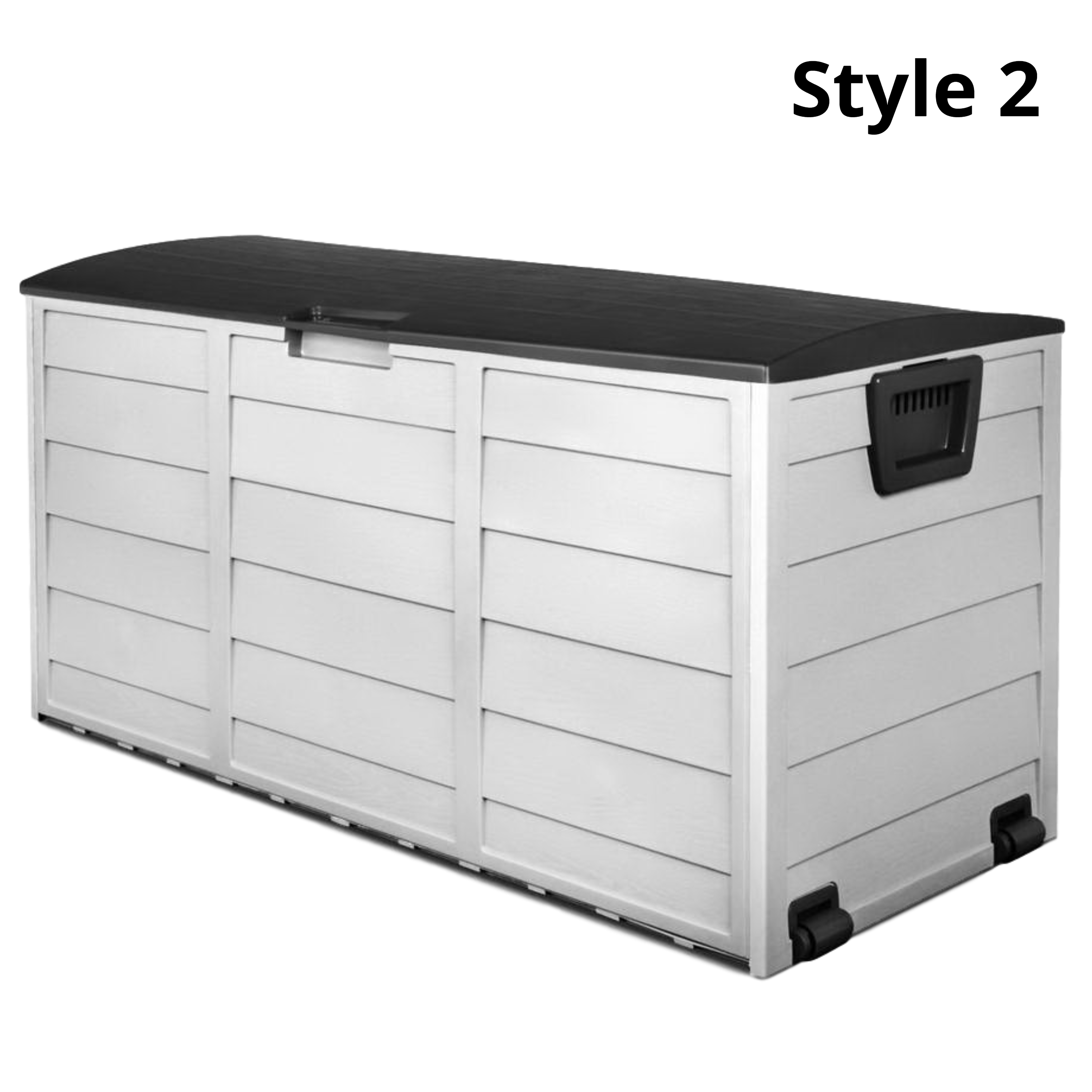 Outdoor Storage Box 290L Black Lockable Weatherproof Garden Toy Pool