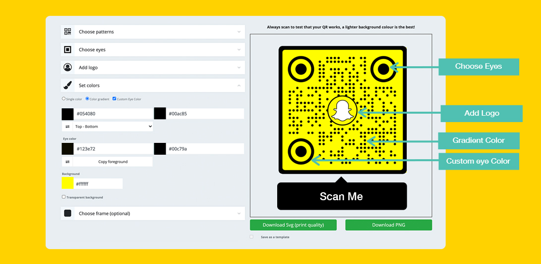 Snapchat QR code How to scan QR code in Snapchat? Free Custom QR Code Maker and Creator with logo