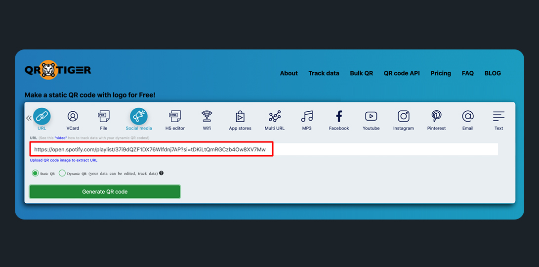 How to make a Spotify QR code for your playlist Free Custom QR Code
