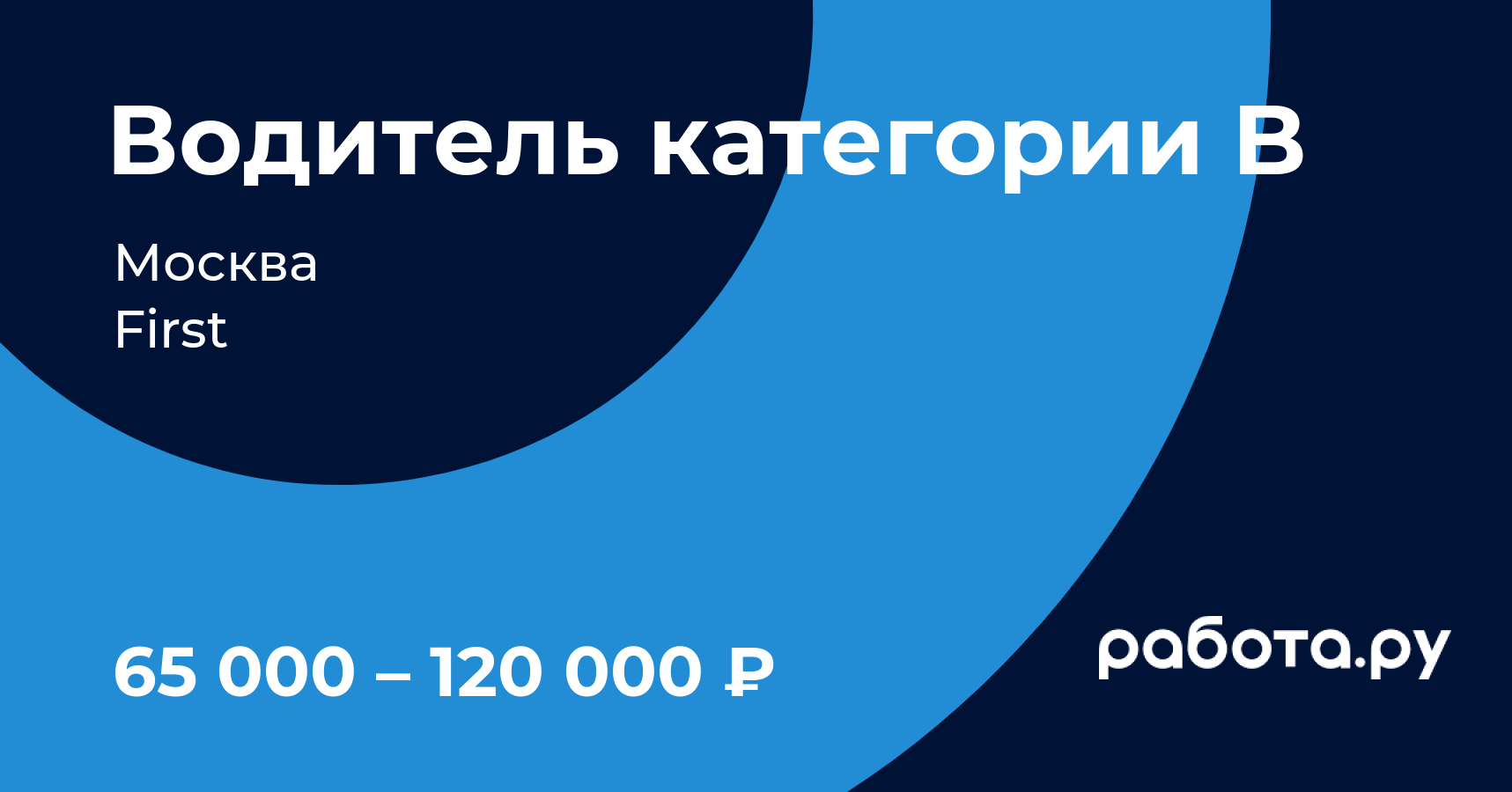 Вакансия Водитель категории B в Москве с зарплатой 120 000 руб, работа