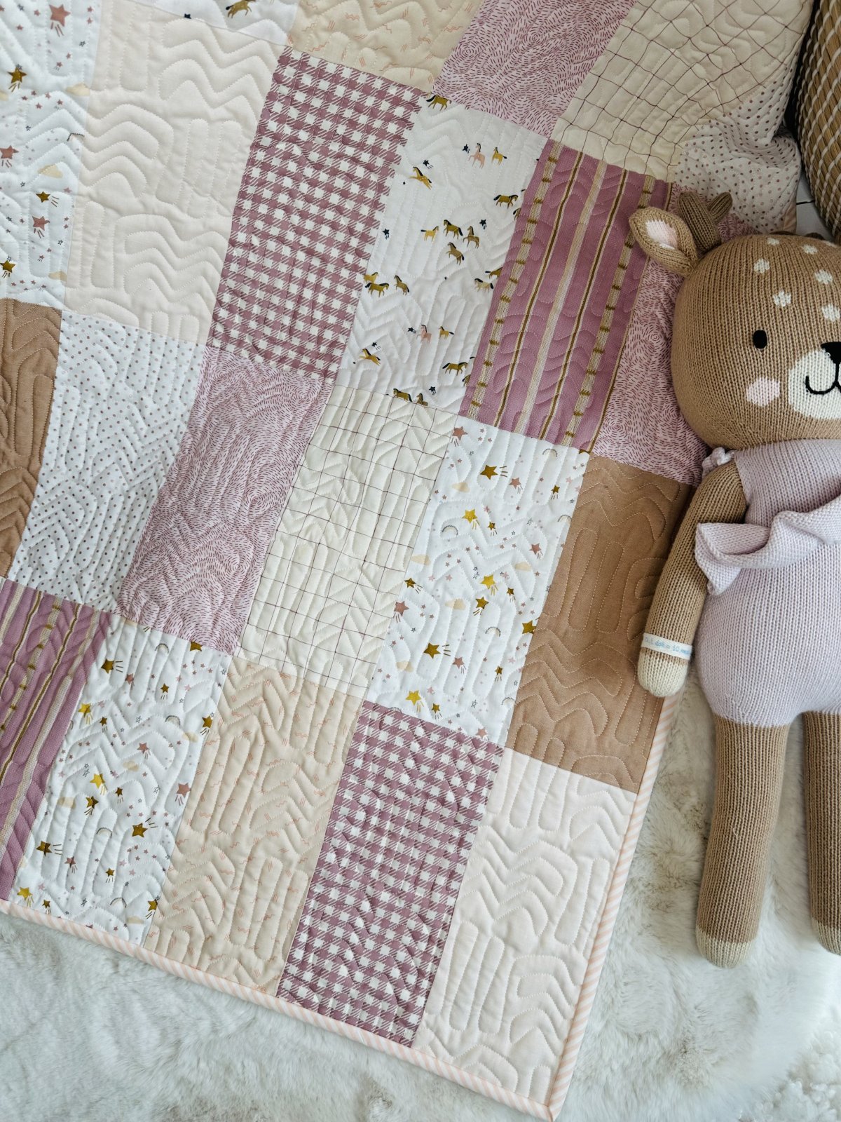 Mauve Baby Quilt Kit