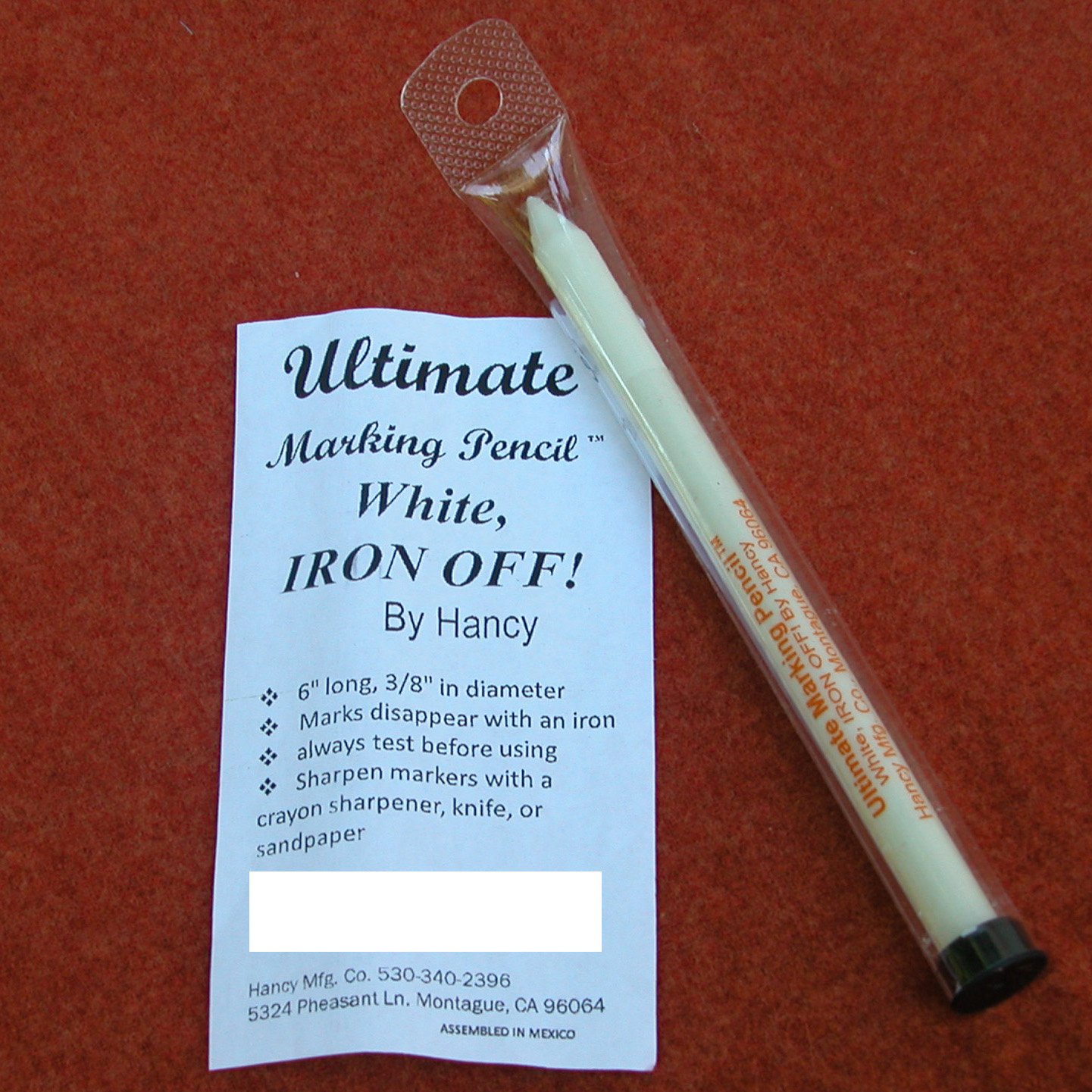 Ultimate Marking Pencil White 6 inches Long 099238306756