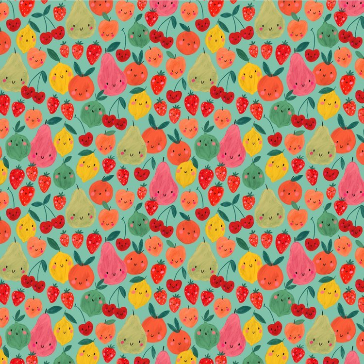 Happy Fruit Fruit Basket Teal