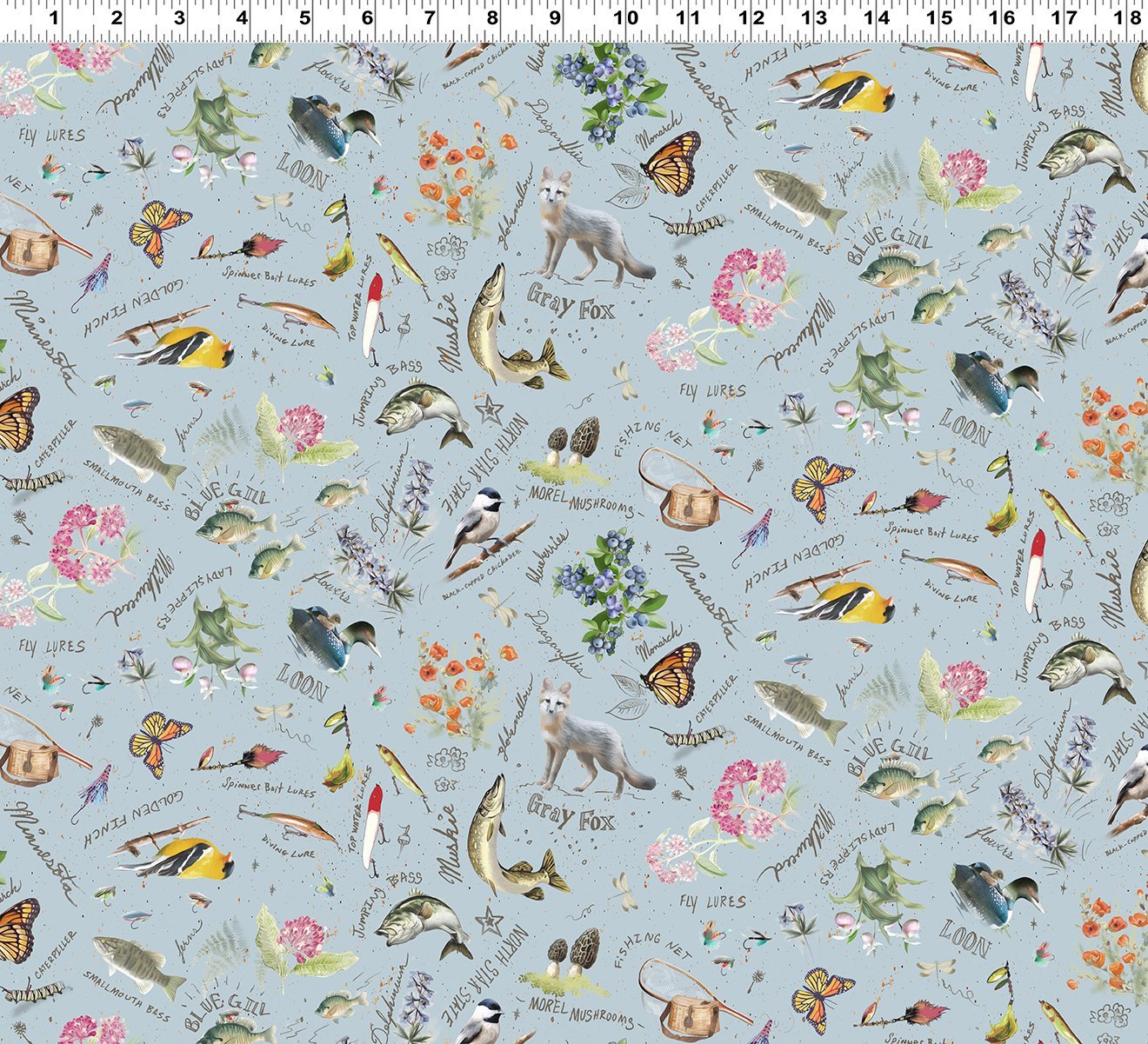 Quilt Minnesota 2022 Shop Hop Digital Words Light Denim