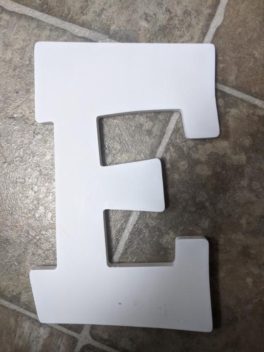 White Wood Letter E