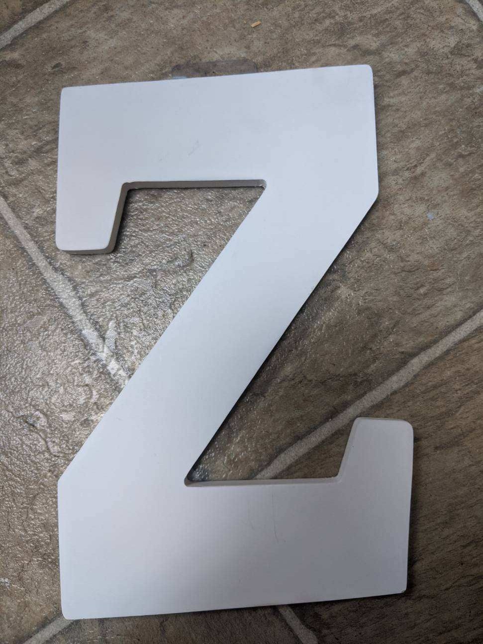 White Wood Letter Z
