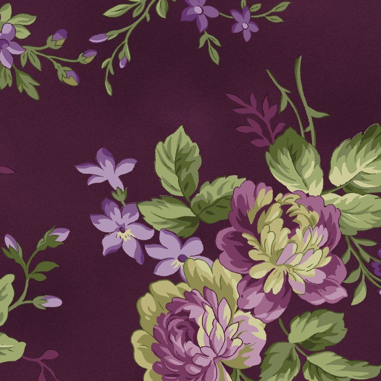 Maywood AubergineElegant FloralDeep Purple 9151V 714329724836