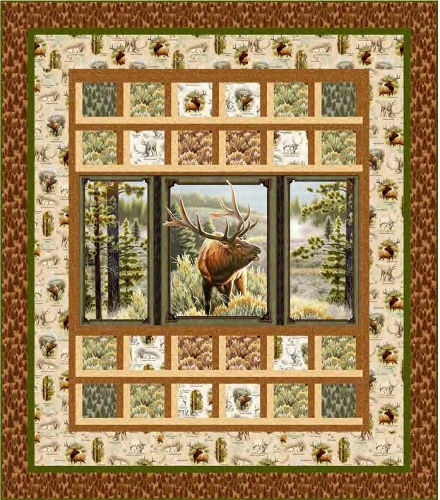 Mountain Elk Quilt KIT QT Fabrics 64 x 73