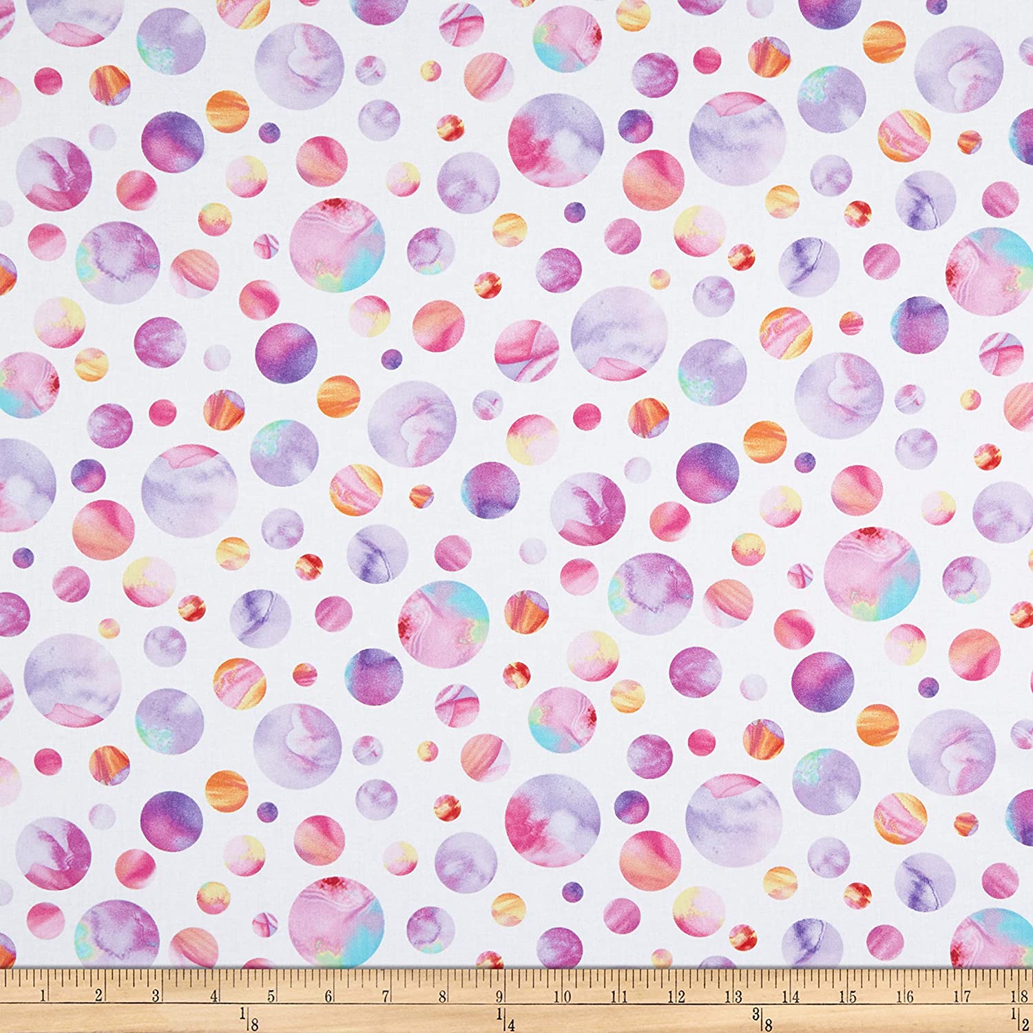 COLOR CALYPSO Dots in White / Multi Vibrant Watercolor Prints