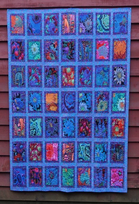 Jewel Frame Quilt Kit (purple) featuring Kaffe Fassett Collective Fabrics