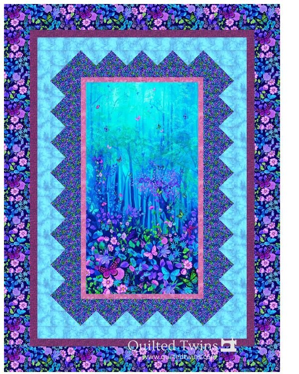 Forest Magic Beautiful Forest Quilt Kit Panel, Pattern, Fabric for