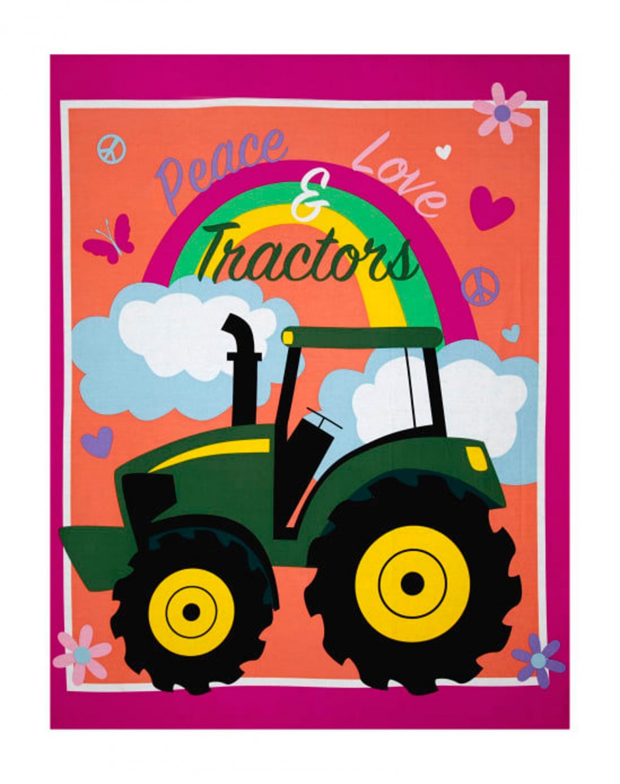 Peace and Love John Deere Tractor Panel by Springs Creative