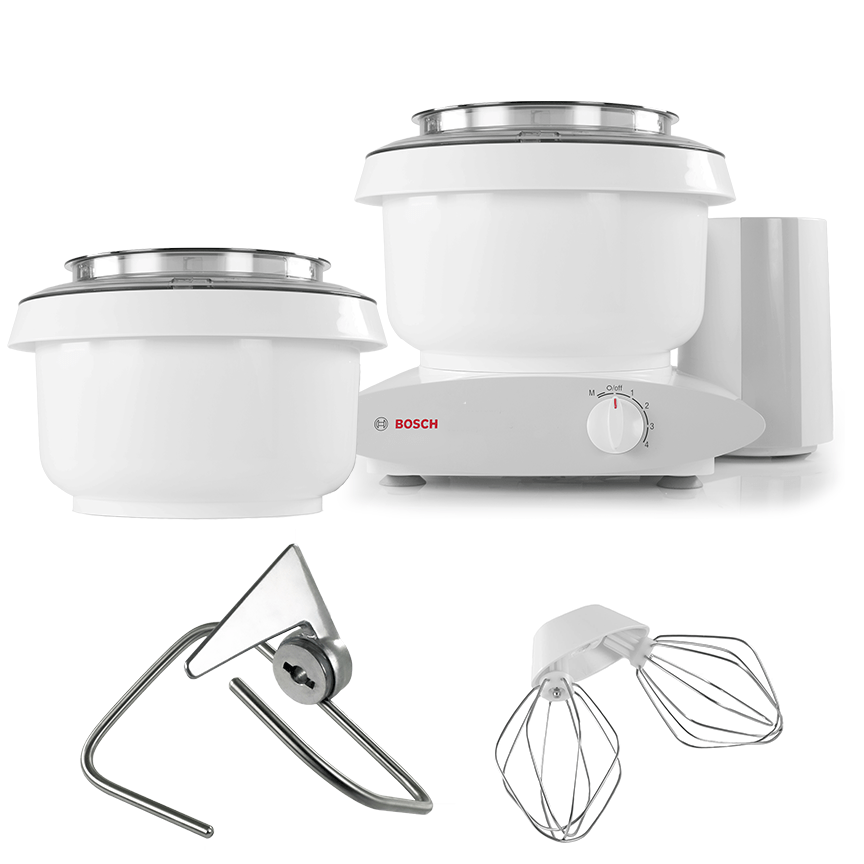 White Bosch Universal Plus Mixer with Second Bowl