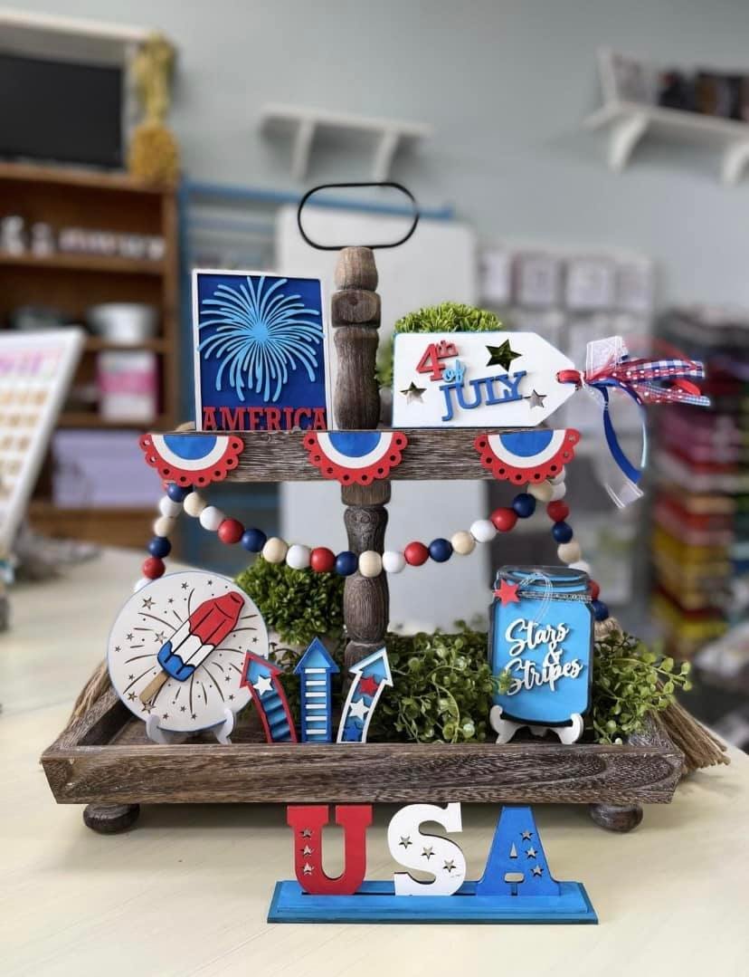 Tiered Tray Decor 4th of July