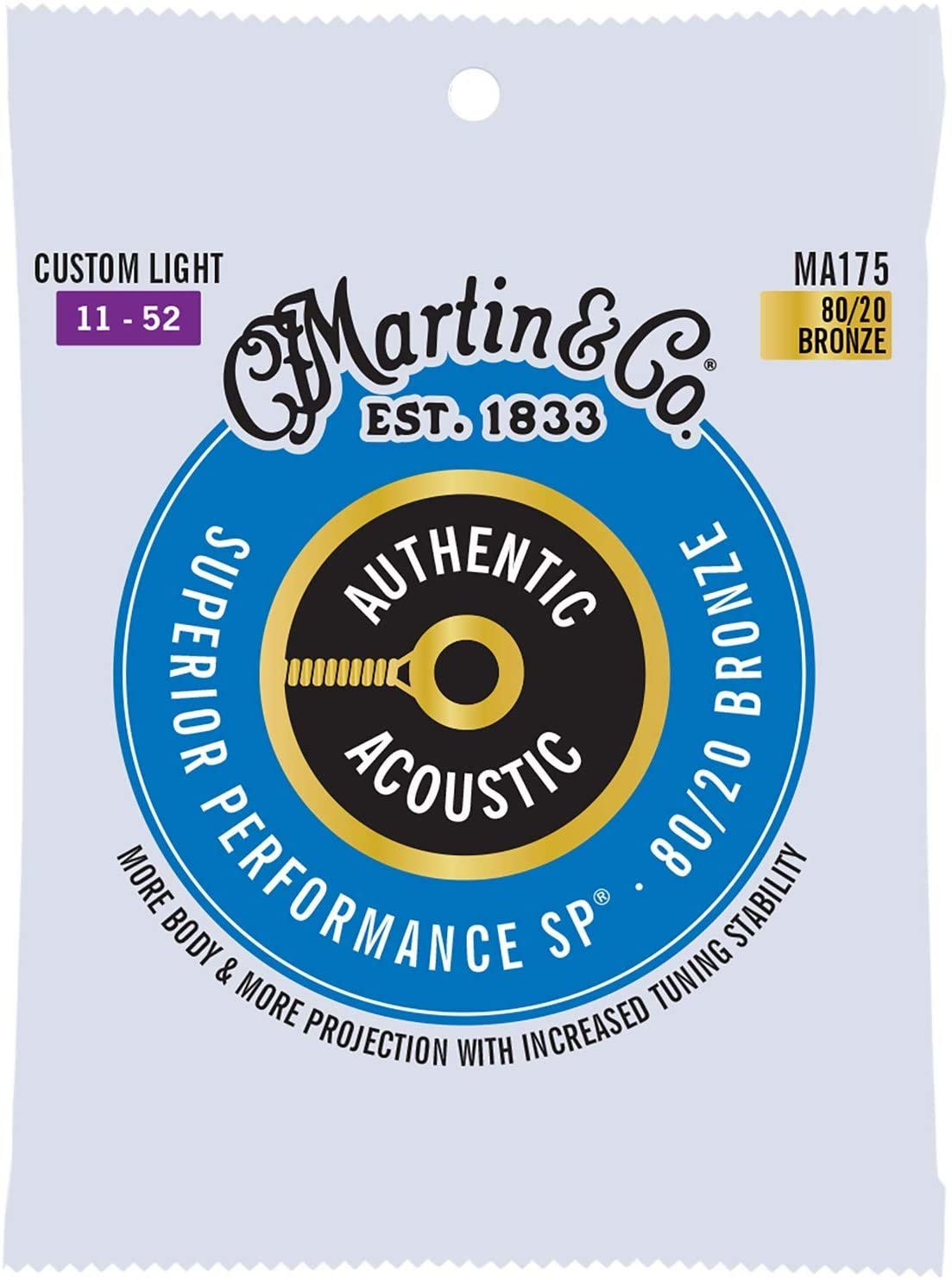 Martin MA175 80/20 Bronze Custom Light Acoustic Guitar Strings 1152