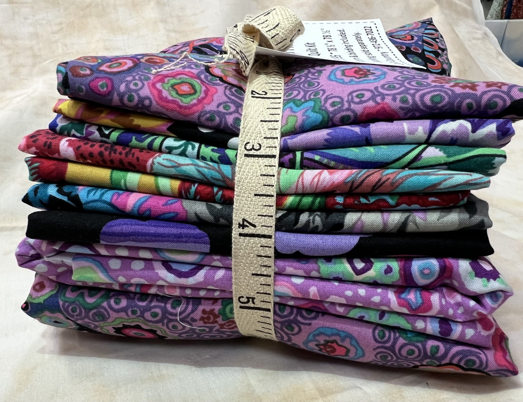 Kaffe Fassett Jewel Frames Quilt Kit / LAVENDER Sashing