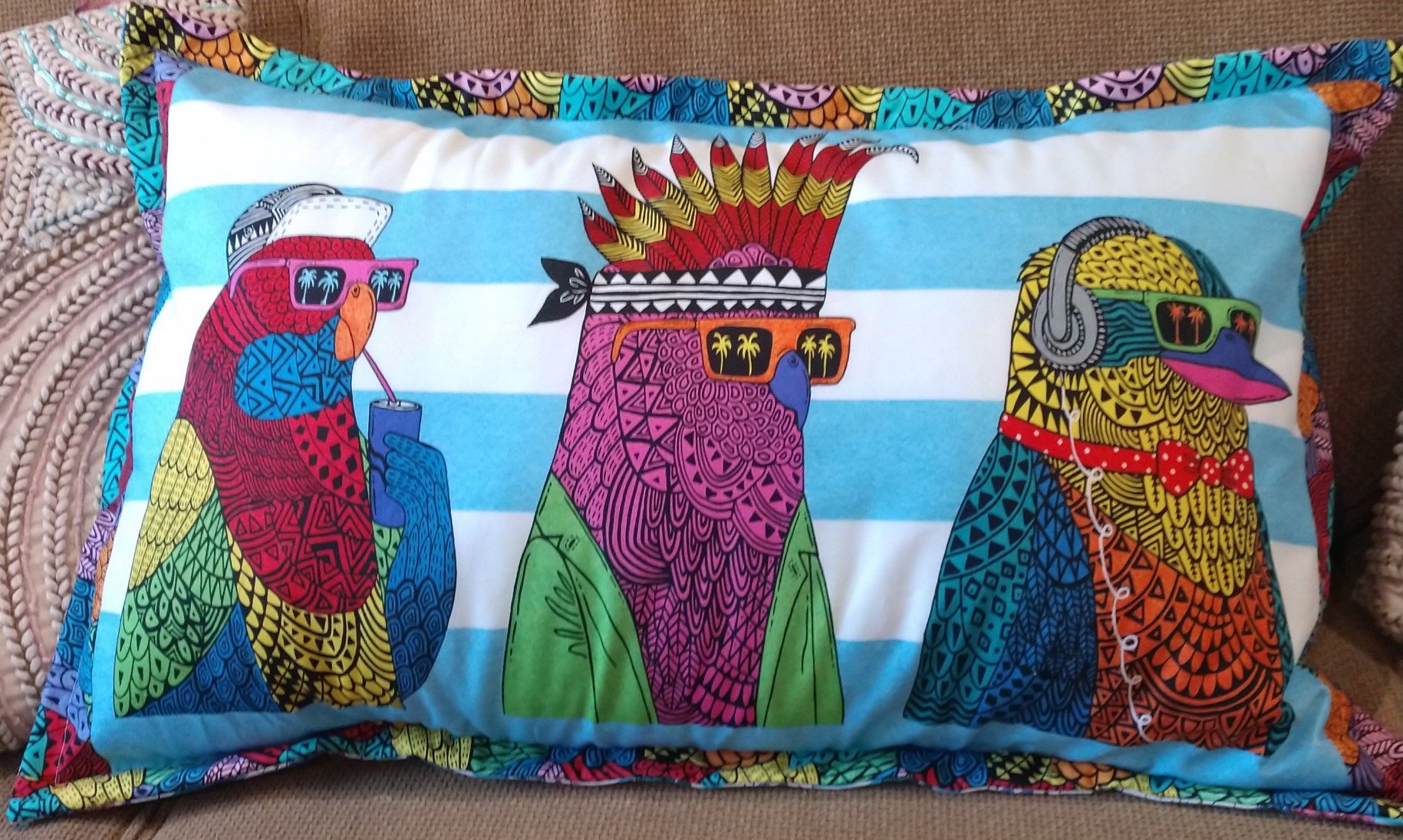 Summer Birds Three Rad Birds Pillow Kit