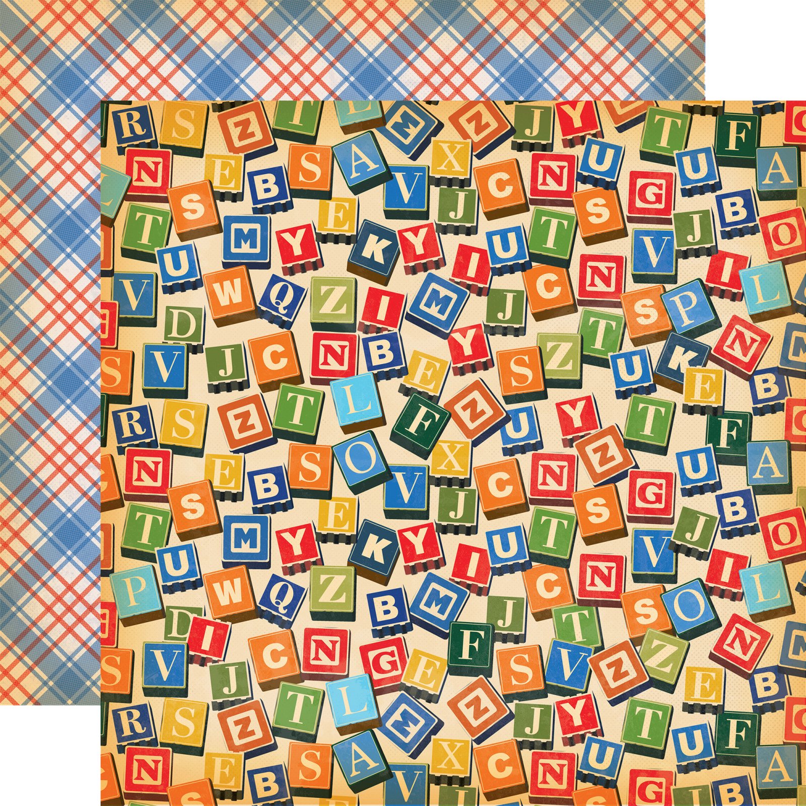 Carta Bella Toy Box 12x12 DoubleSided Paper ABC Blocks 653341348098