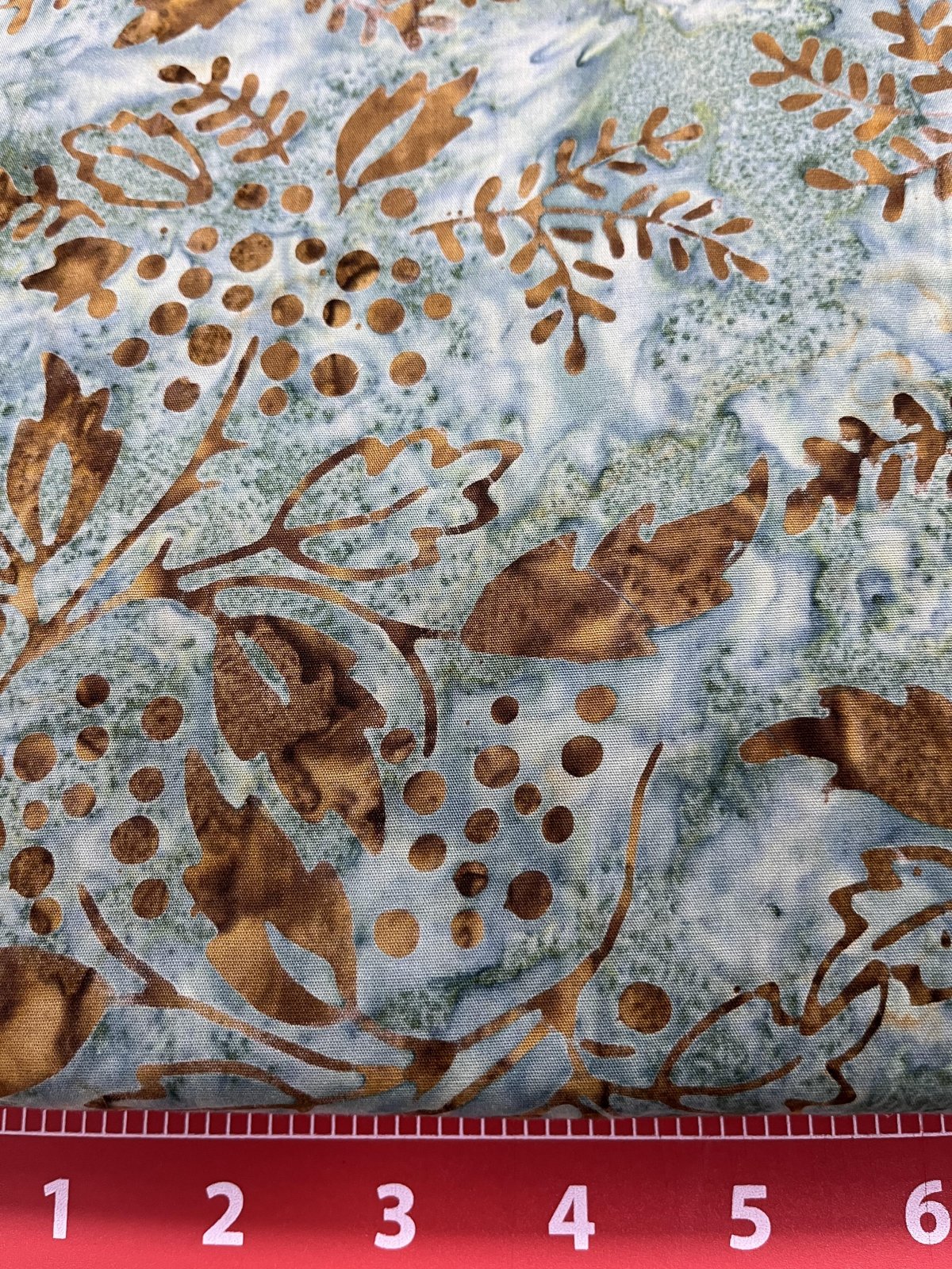 HEARTS CONTENT BATIKS DREAMING BLUES SEAFOAM GREEN W/ BROWN GRAPE VINES