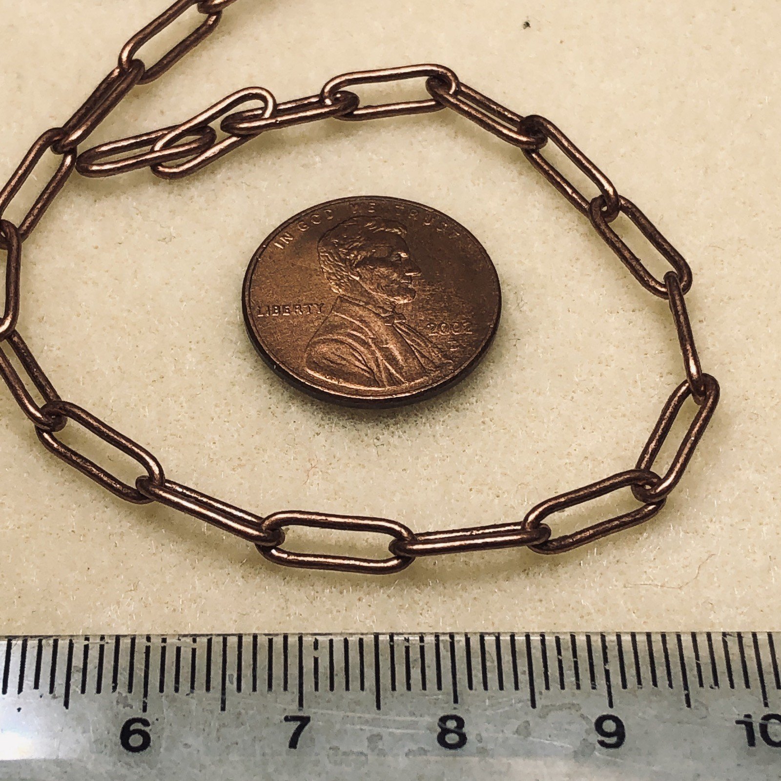 CH 931 11X4.25mm Antique Copper Paper Clip chain sold by the inch