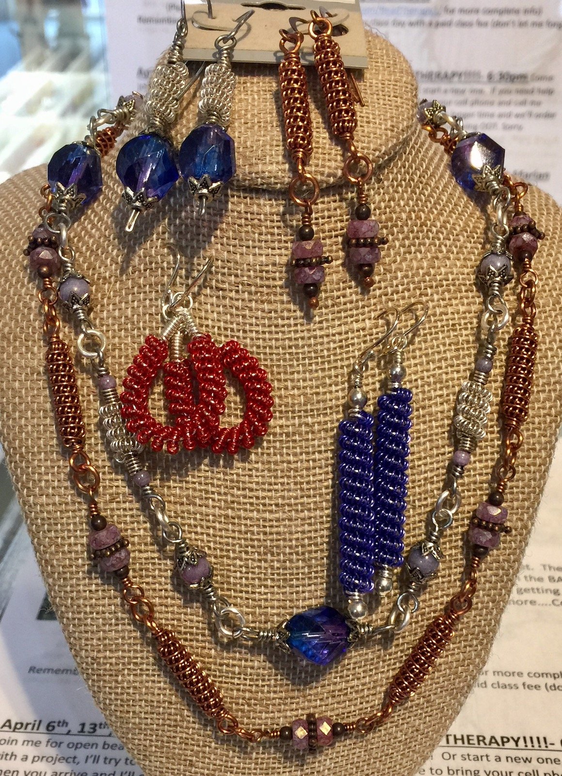 Teaching Wire Coiling Earrings and Bead making techniques!