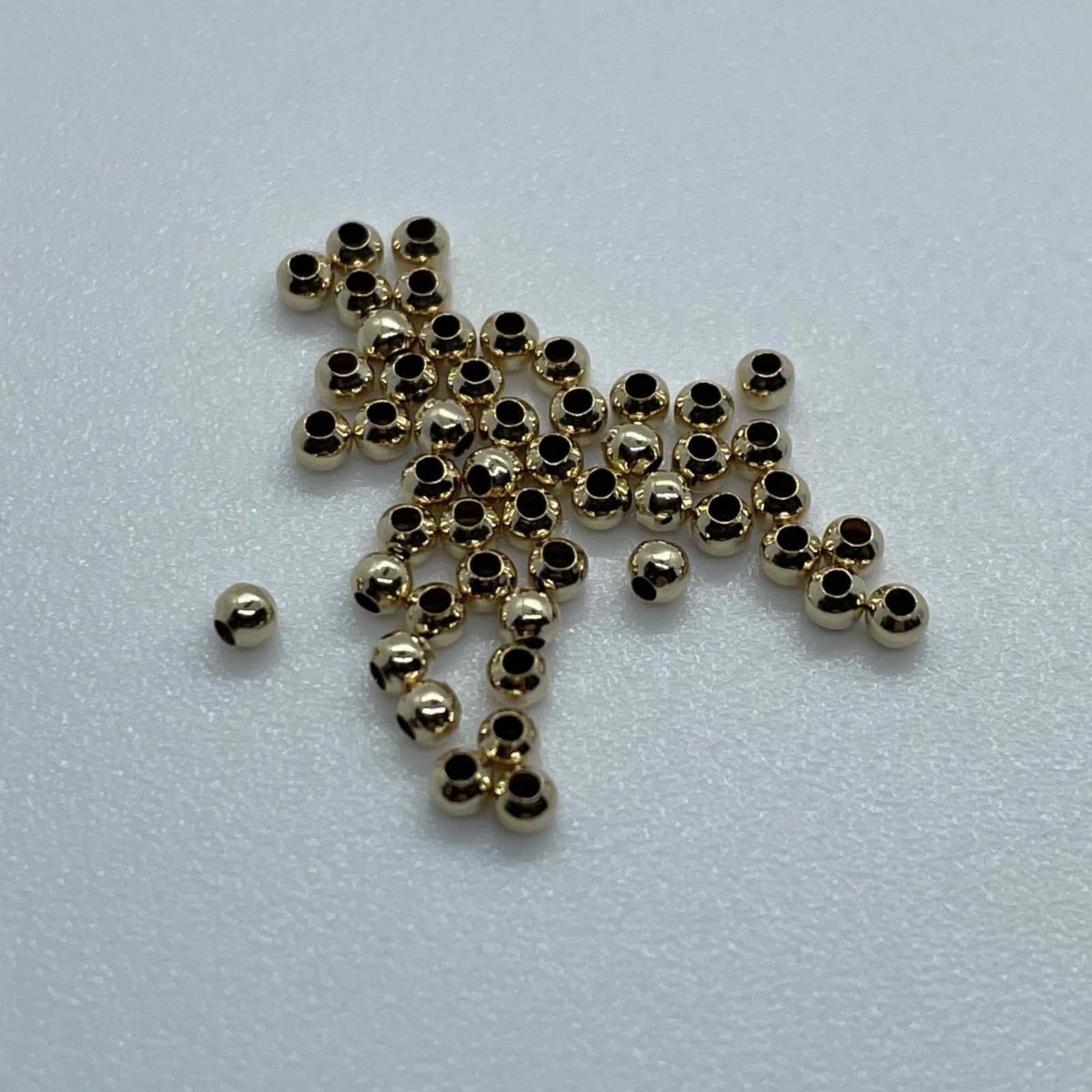 Gold Fill Bright Beads 2mm Gold 50pcs/bag