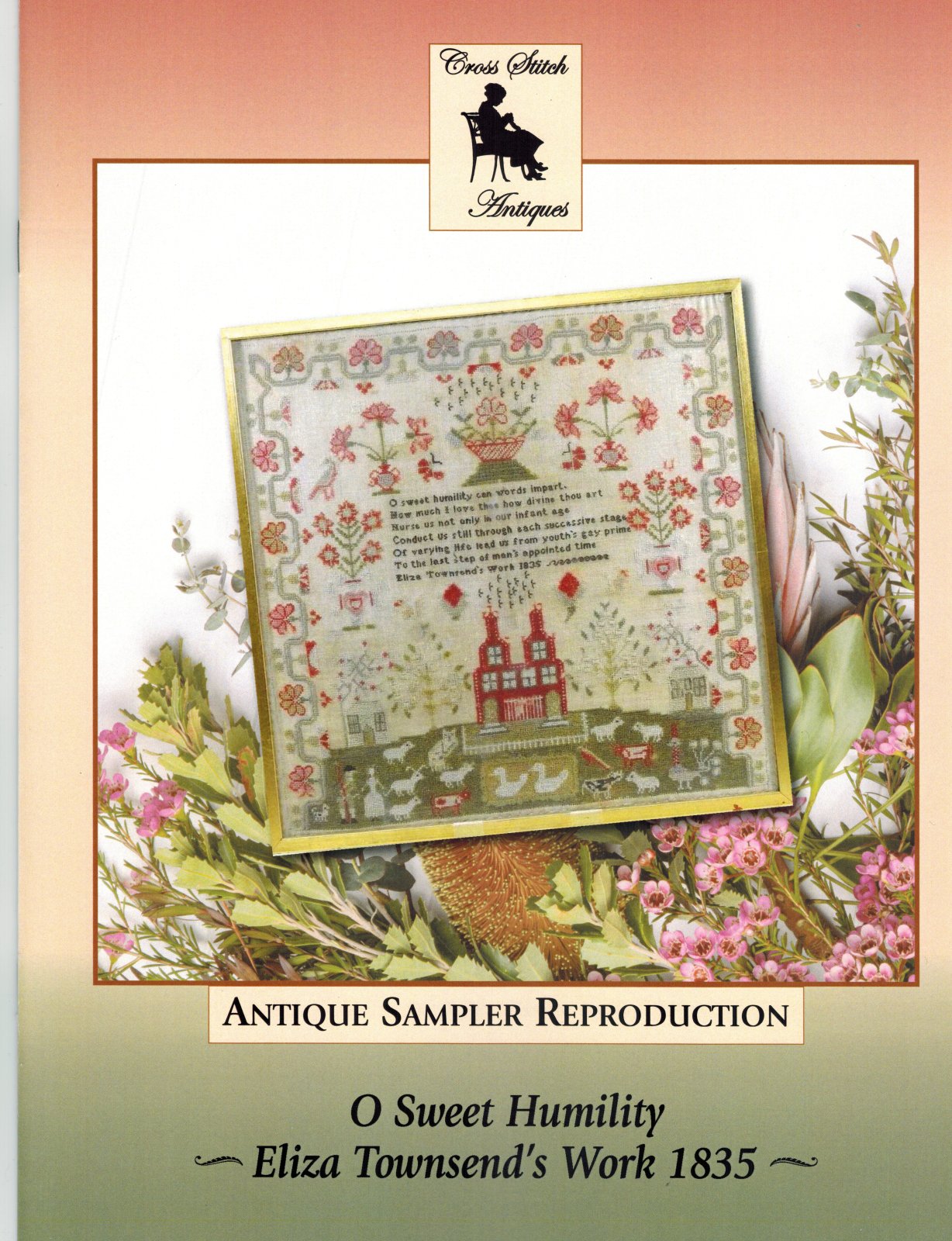 O Sweet Humility Eliza Townsend's Work 1835 chart Cross Stitch Antiques