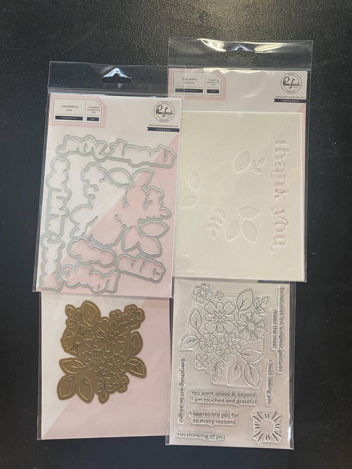 Simplest Gestures stamps, dies, stencils & hot foil plate