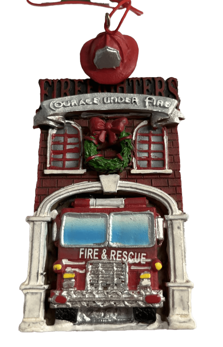 Fire Truck and Hose ornament