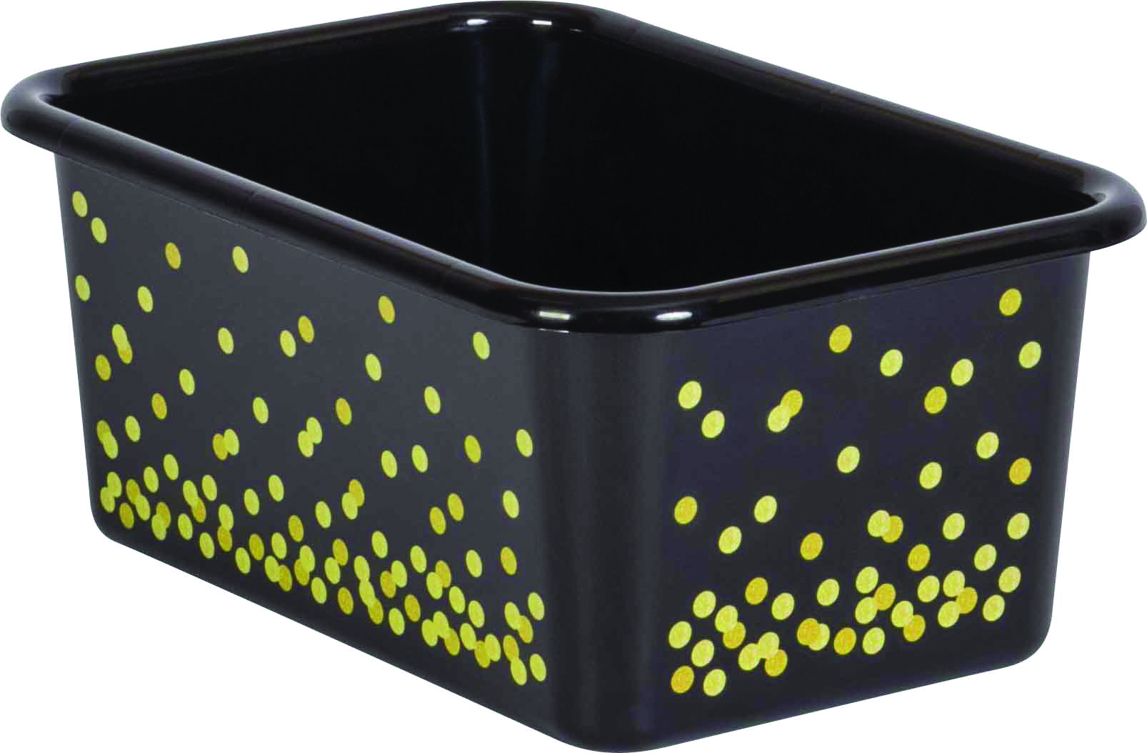 Black Confetti Small Plastic Storage Bin